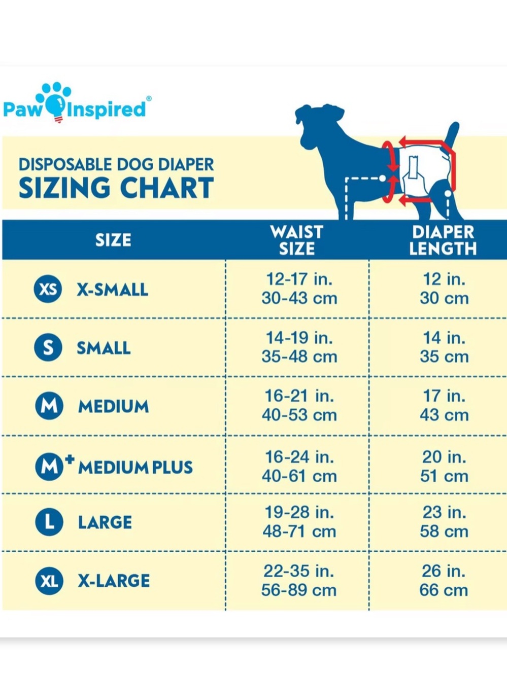 Paw Inspired SMALL Disposable Female Dog Diapers - 29 count - Picture 5 of 8